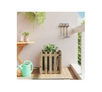 Jardinière avec design de clôture 50x50x50 cm pin imprégné 832456