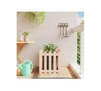 Jardinière avec design de clôture 50x50x50 cm pin massif 832452