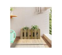 vidaXL Jardinière avec design de clôture 60x30x30 cm pin imprégné 832471