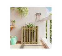 Jardinière avec Design de Clôture, Bac à Fleurs, Pot de Plantes, Boîte à Fleurs Jardin Patio Terrasse, Marron 70x70x70 cm Bois de Pin Imprégné