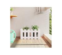 Vidaxl Jardinière Avec Design De Clôture Blanc 60x30x30 Cm Pin Massif