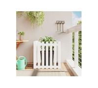 Jardinière avec design de clôture blanc 70x70x70 cm pin massif 832463