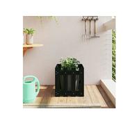 Jardinière avec design de clôture noir 40x40x40 cm pin massif 832449