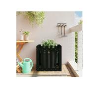 Jardinière avec design de clôture noir 60x60x60 cm pin massif 832459