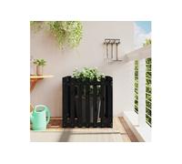 Vidaxl Jardinière Avec Design De Clôture Noir 70x70x70 Cm Pin Massif