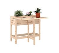 vidaXL Jardinière avec Dessus de Table Pliable, Table de Plantation avec Plateau Rabattable, Meuble de Jardinage Jardin Patio, Bois de Pin Massif