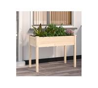 Vidaxl Jardinière Avec Doublure 118x59x76 Cm Bois Massif De Sapin