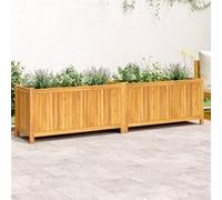 Jardinière avec doublure 199x38,5x50 cm bois massif d acacia