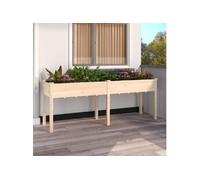 vidaXL Jardinière avec doublure 203 x 53 x 76 cm – bois massif de sapin