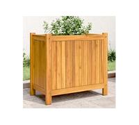vidaXL Jardinière avec Doublure, Lit Surélevé, Bac à Fleurs, Pot de Plantes, Boîte à Fleurs Jardin Patio Terrasse, 54x31x50 cm Bois Massif d'Acacia