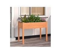 Jardinière avec doublure marron 118x59x76 cm bois massif sapin364234