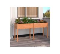 Vidaxl Jardinière Avec Doublure Marron 161x45x76 Cm Bois Massif Sapin