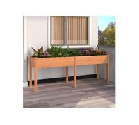 Jardinière avec doublure marron 203x53x76 cm bois massif sapin 364240