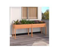 Jardinière avec doublure marron 203x53x76 cm bois massif sapin 364240