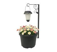 Jardinière Avec Éclairage Solaire | Décoration Étanche Lumière Douce et Chaleureuse | Lampadaire Solaire avec Jardinière,pour Porche, Jardin, Entrée Arrière, Patio, Parc, Pelouse, Balcon, Cour,