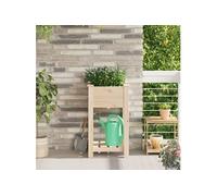 vidaXL Jardinière avec étagère 45x45x76 cm Bois massif de sapin Carré Beige