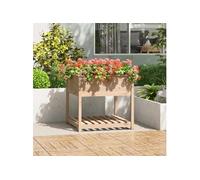 Jardinière avec Étagère Bac à Fleurs Salon Marron Bois Massif de Pin vidaXL