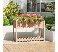 Jardinière avec Étagère Bac à Fleurs Salon Balcon Gris Bois Massif de Pin vidaXL