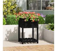 Jardinière avec Étagère Bac à Fleurs Salon Balcon Gris Bois Massif de Pin vidaXL