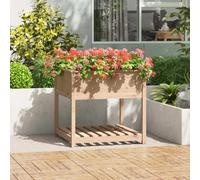 Jardinière avec étagère 82,5x82,5x81 cm Bois massif de pin Bois G
