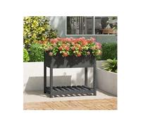 Vidaxl Jardinière Avec Étagère Gris 82,5x54x81 Cm Bois Massif De Pin