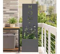 Jardinière avec Panneau Décoratif - vidaXL - Anthracite - 50 x 140 cm - Acier