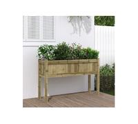 vidaXL Jardinière avec pieds 837572 – Bac à fleurs 110×31×70 cm bois de pin imprégné Marron