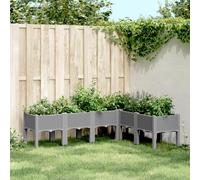 Jardinière avec Pieds Bac à Fleurs Pot de Plantes Terrasse Blanc PP vidaXL