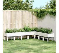 Jardinière avec Pieds Bac à Fleurs Pot de Plantes Terrasse Blanc PP vidaXL