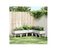 Jardinière avec pieds blanc 160x120x42 cm PP