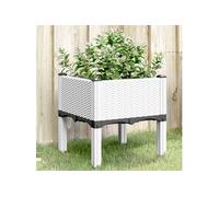 Jardinière avec pieds blanc 40x40x42 cm PP367889
