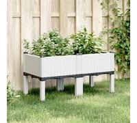 Jardinière avec pieds blanc 80x40x42 cm PP Blanc G