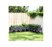 Jardinière avec Pieds, Lit Surélevé, Bac à Fleurs, Pot de Plantes Jardin Patio Terrasse Arrière-cour Extérieur, Gris 200x160x42 cm PP