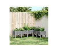Jardinière avec pieds gris clair 160x120x42 cm PP