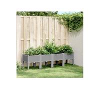 Jardinière avec pieds gris clair 160x40x42 cm PP