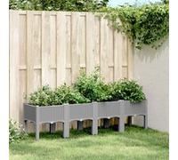 Jardinière avec pieds gris clair 160x40x42 cm PP Gris G