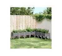 Jardinière avec pieds gris clair 200x160x42 cm PP