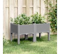 vidaXL Jardinière avec Pieds Lit Surélevé Bac à Fleurs Pot de Plantes Jardin Patio Terrasse Arrière-cour Extérieur Gris 367892