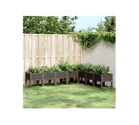 Jardinière avec Pieds, Lit Surélevé, Bac à Fleurs, Pot de Plantes Jardin Patio Terrasse Arrière-cour Extérieur, Marron 200x160x42 cm PP