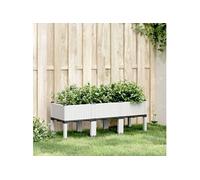 Jardinière avec Pieds, Lit Surélevé, Bac à Fleurs, Pot de Plantes Jardin Patio Terrasse Arrière-cour Extérieur, Blanc 367899