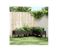 Jardinière avec pieds marron 160x120x42 cm PP