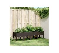 vidaXL Jardinière avec pieds 160 x 40 x 42 cm PP Marron