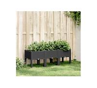 Jardinière avec pieds noir 120x40x42 cm PP