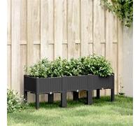 Jardinière avec pieds noir 120x40x42 cm PP Noir G