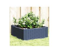 vidaXL Jardinière avec piquets 368004 – Bac à fleurs pot à plantes Jardin/Patio Bleu gris