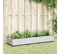 Vidaxl Jardinière Avec Piquets Blanc 125x40x28,5 Cm Pp