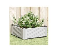 Jardinière avec piquets marron 362,5x42,5x28,5 cm PP bac à fleurs vidaXL
