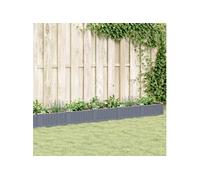 Vidaxl Jardinière Avec Piquets Gris 362,5x42,5x28,5 Cm Pp