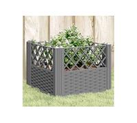 Vidaxl Jardinière Avec Piquets Gris Clair 43,5x43,5x43,5 Cm Pp