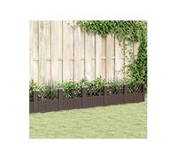 vidaXL Jardinière avec piquets PP368026 363,5 x 43,5 x 43,5 cm Marron